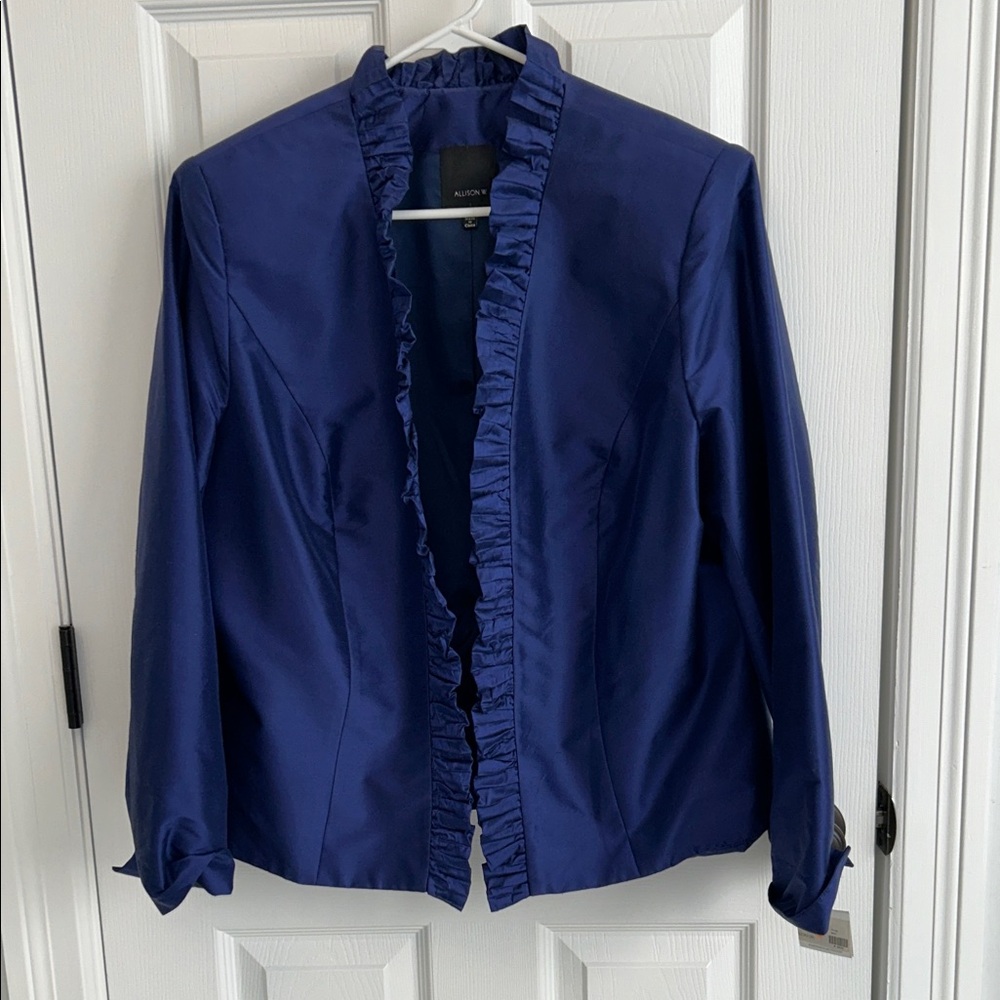 Blue Silk Women's Long Skirt Suit - Picture 10 of 15